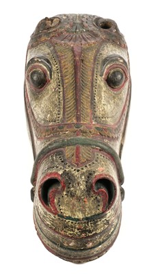 Lot 191 - Horses Head. Indian carved wood horses head