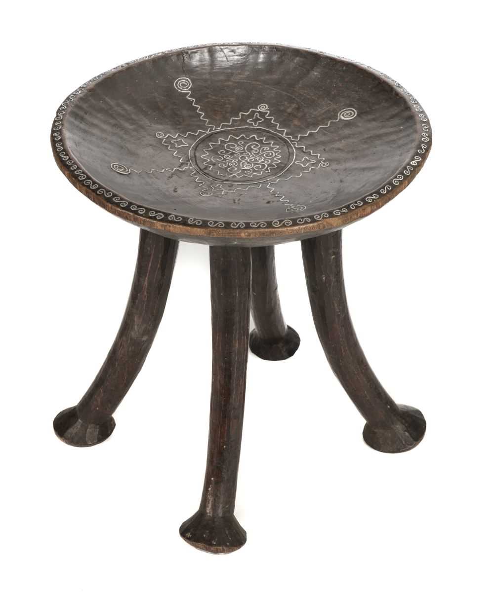Lot 194 Kenya. A Luo carved wood stool