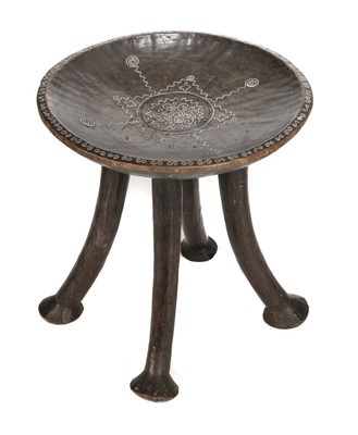 Lot 194 - Kenya. A Luo carved wood stool