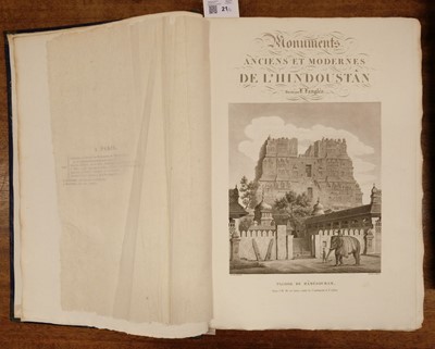 Lot 21 - Langlès (Louis-Mathieu). Monuments anciens et modernes de l'Hindoustan, 1st edition, 1821