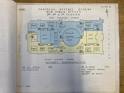 Lot 341 - Cabinet War Rooms. 'Fortress Defence Scheme' [cover-title], 1 February 1943