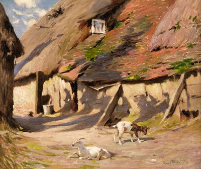 Lot 674 - Hall (Frederick, 1860-1948). Goats in a farmyard