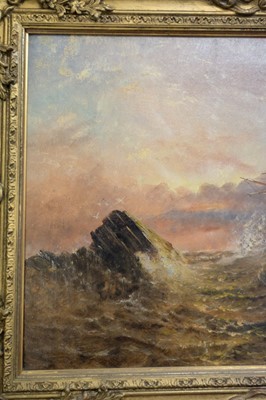 Lot 453 - Watson (John Dawson, 1832-1892). Shipwreck, oil on canvas