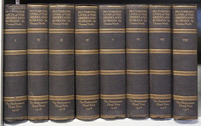 Lot 272 - Shakespeare Head Press. The Lives of the Noble Grecians and Romanes, 8 vols, 1928