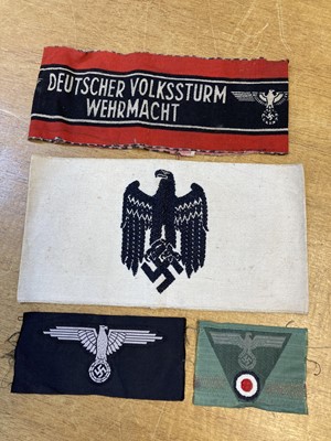 Lot 423 - Third Reich. WWII German armbands and cloth badges