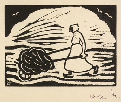 Lot 549 - Morgner (Wilhelm, 1891-1917). Woman with handcart, circa 1912