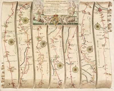 Lot 374 - Ogilby (John). Six road maps, all relating to Wales, 1675 or later