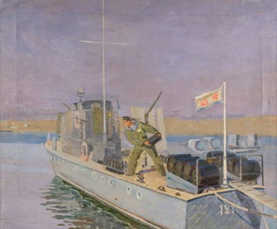 Lot 695 - Zernova (Ekaterina Sergeevna, 1900-1995). Soviet Gunboat 121, 1946