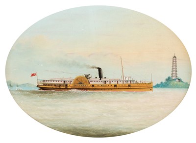 Lot 413 - China Trade School. The Paddle Steamer, circa 1890-1910