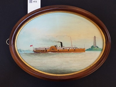 Lot 413 - China Trade School. The Paddle Steamer, circa 1890-1910