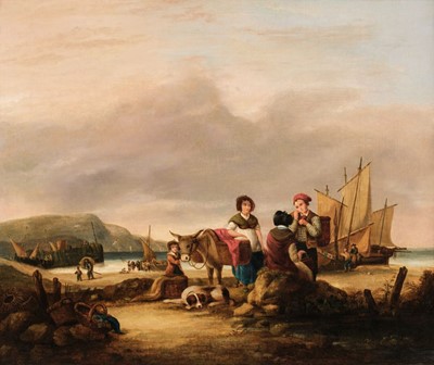 Lot 451 - Shayer (William, 1788-1879). Coastal scene