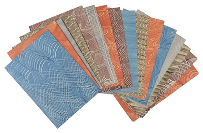 Lot 518 - Decorative paste-papers. A collection of paste-papers given to Faith Shannon by Ruari McLean