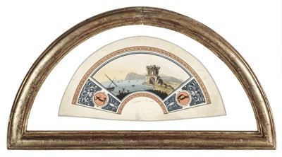 Lot 261 - Fan. A painted fan leaf, early 19th century