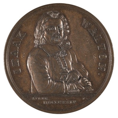 Lot 79 - Medal. Izaak Walton (1593-1683). AE Memorial Medal, 1824
