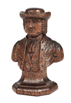 Lot 125 - Penn Jr. (William, 1681-1720). A hand-carved wooden bust