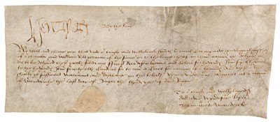 Lot 216 - Henry VIII (1491-1547). Document Signed, 'Henry R', Greenwich, [1511]