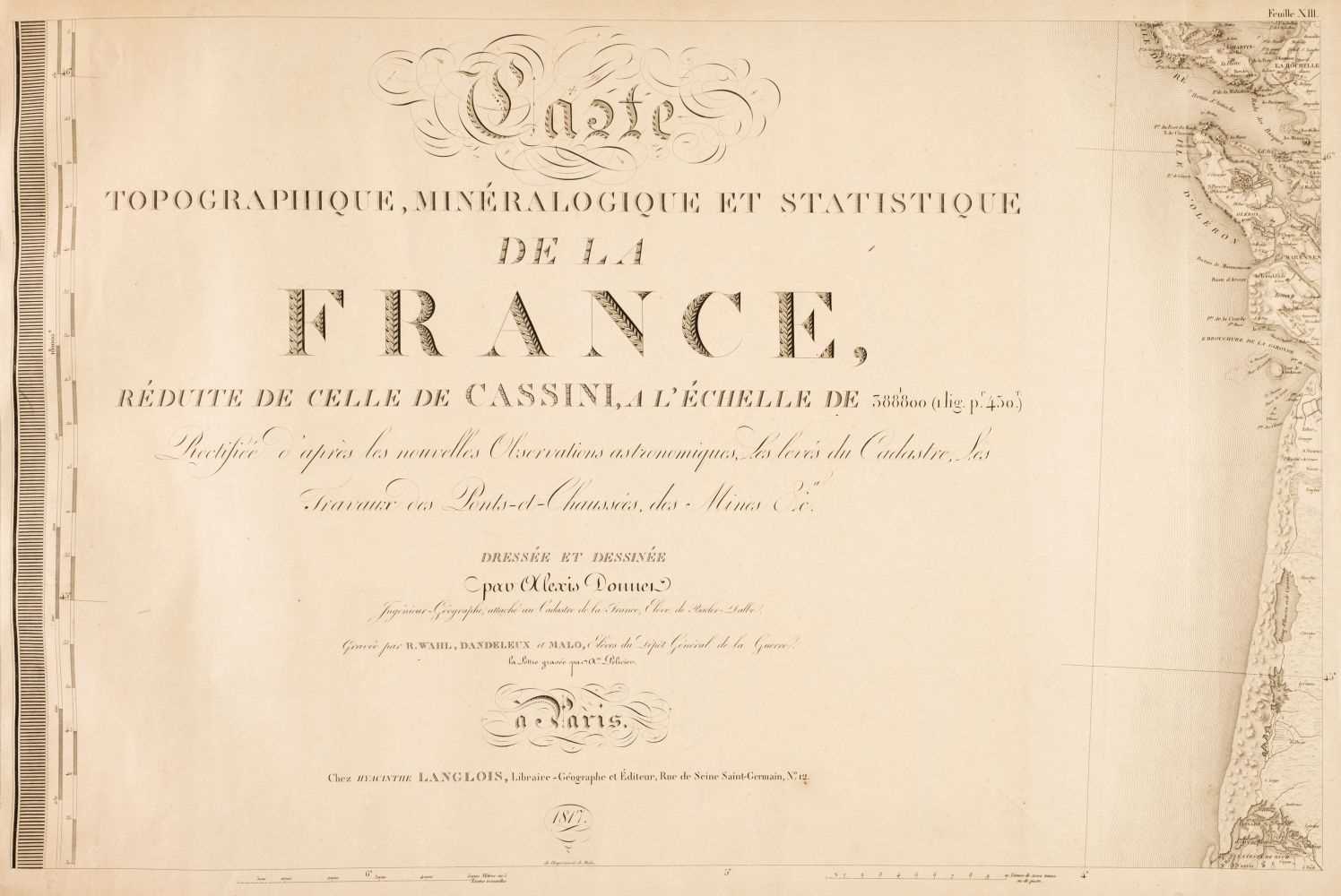 Lot 12 - France. Carte topographique minéralogique et Statistique de la France