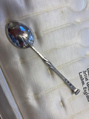 Lot 38 - Omar Ramsden. Cased silver tea and coffee spoons