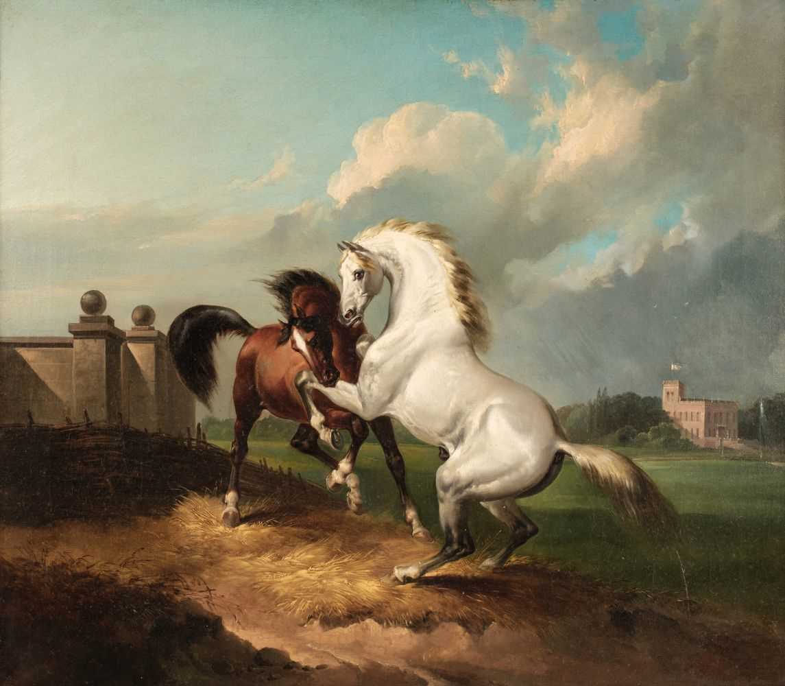 Lot 337 - English School. Horses at Play, and Horses Frightened, early-mid 19th century