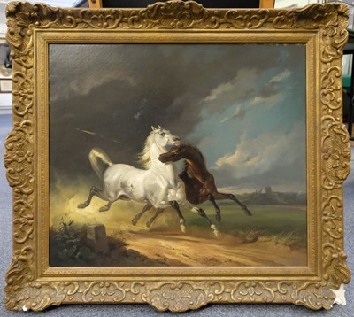 Lot 337 - English School. Horses at Play, and Horses Frightened, early-mid 19th century