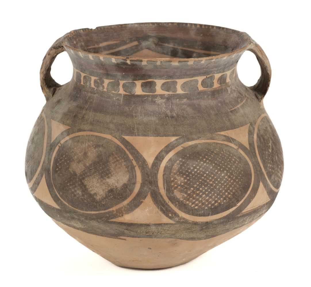 Lot 164 - Funerary pot. A Chinese Neolithic earthenware funerary pot