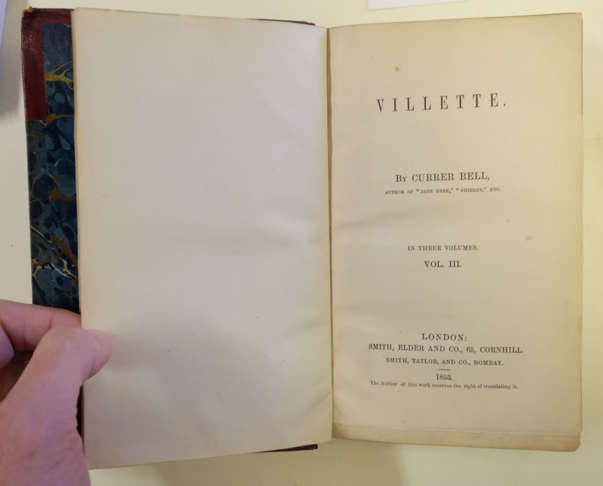 Lot 167 - Bronte (Charlotte). Villette, 1st edition,