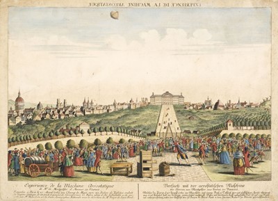 Lot 451 - Ballooning. Vue d'optique, Experience de la Machine Areostatique..., circa 1783