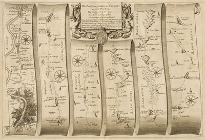 Lot 381 - Ogilby (John). The Road from London to St. Davids in com Pembroke, 1675 or later