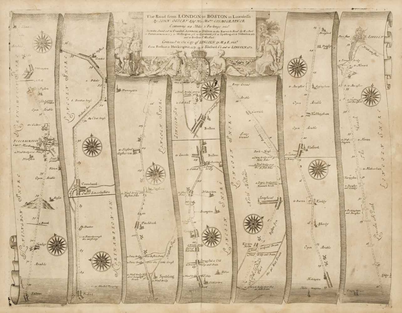 Lot 378 - Ogilby (John). The Road from London to Boston in Lincolnsh. & two others, 1675 or later