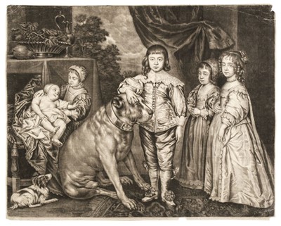 Lot 448 - Van Dyck (Anthony). The Five Eldest Children of Charles I, c.1680, mezzotint, & 60 other prints