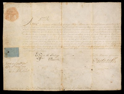 Lot 186 - Anne (1665-1714). Document Signed, 1710