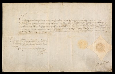 Lot 193 - Charles I (1600-1649). Document Signed, 1634