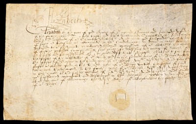 Lot 200 - Elizabeth I (1533-1603). Document Signed, 1562