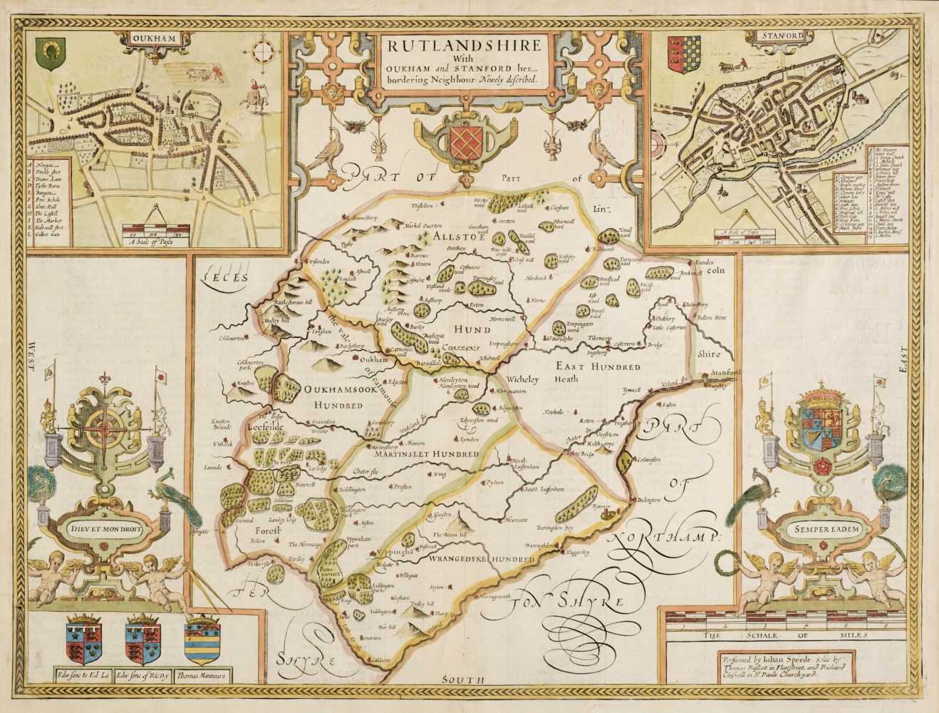 Lot 525 - Rutland. Speed (John), Rutlandshire with Oukham and Stanford..., 1676