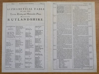 Lot 525 - Rutland. Speed (John), Rutlandshire with Oukham and Stanford..., 1676