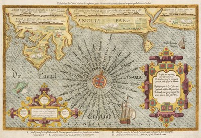 Lot 409 - Waghenaer (L. J.). Angliae Orae Maritimae Inter Plemoutham et Portlandium..., 1585 or later