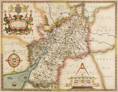Lot 349 - Gloucestershire. Saxton (Christopher), Glocestriae..., circa 1579