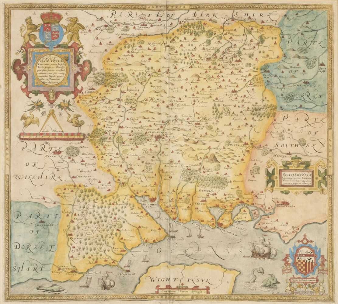 Lot 486 - Hampshire. Saxton (Christopher), Southhamtoniae comitatus..., circa 1579