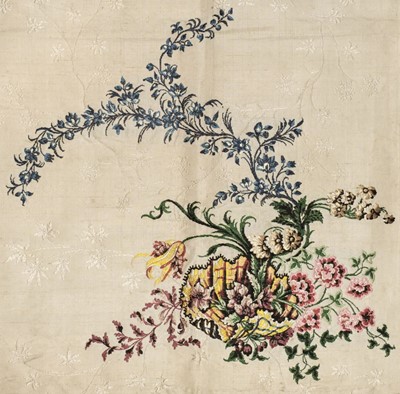 Lot 280 - Spitalfields. A pair of silk brocade panels, circa 1750s