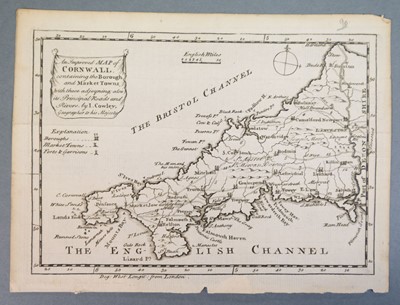 Lot 339 - Cornwall. Five maps of Cornwall, 18th & 19th century