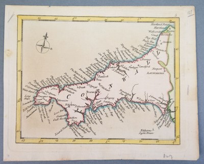 Lot 339 - Cornwall. Five maps of Cornwall, 18th & 19th century