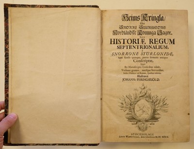 Lot 120 - Sturluson (Snorri). Heims Kringla, 1st edition, Stockholm, 1697-1700