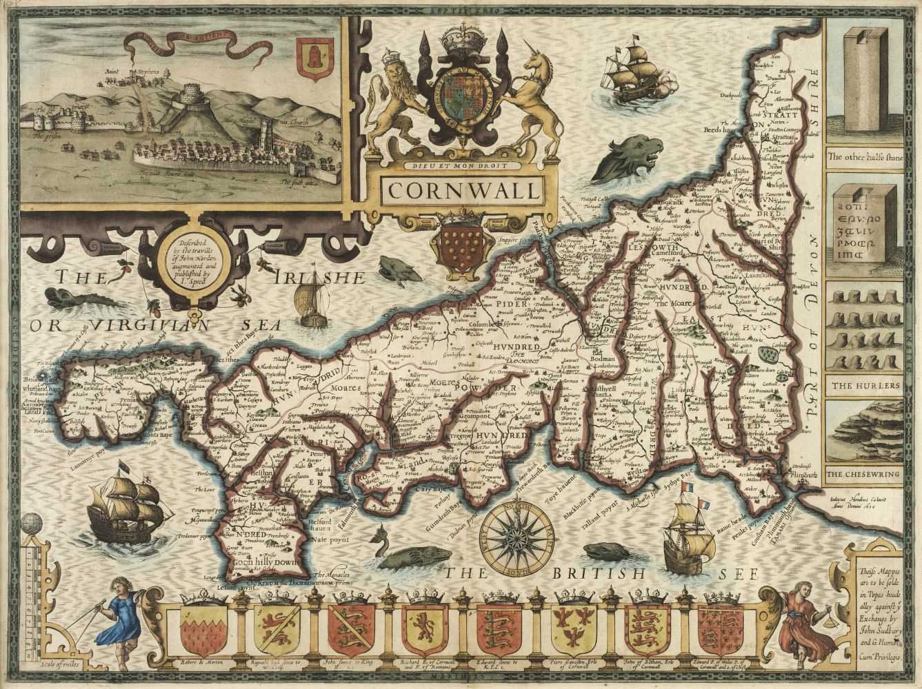 Lot 467 - Cornwall. Speed (John), Cornwall, John Sudbury & George Humble, circa 1627