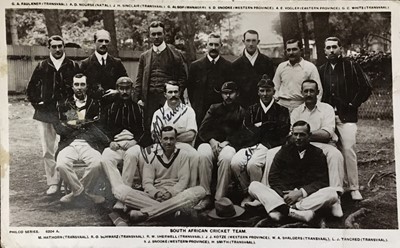 Lot 227 - South Africa Cricket Team 1907. Vintage signed postcard photograph