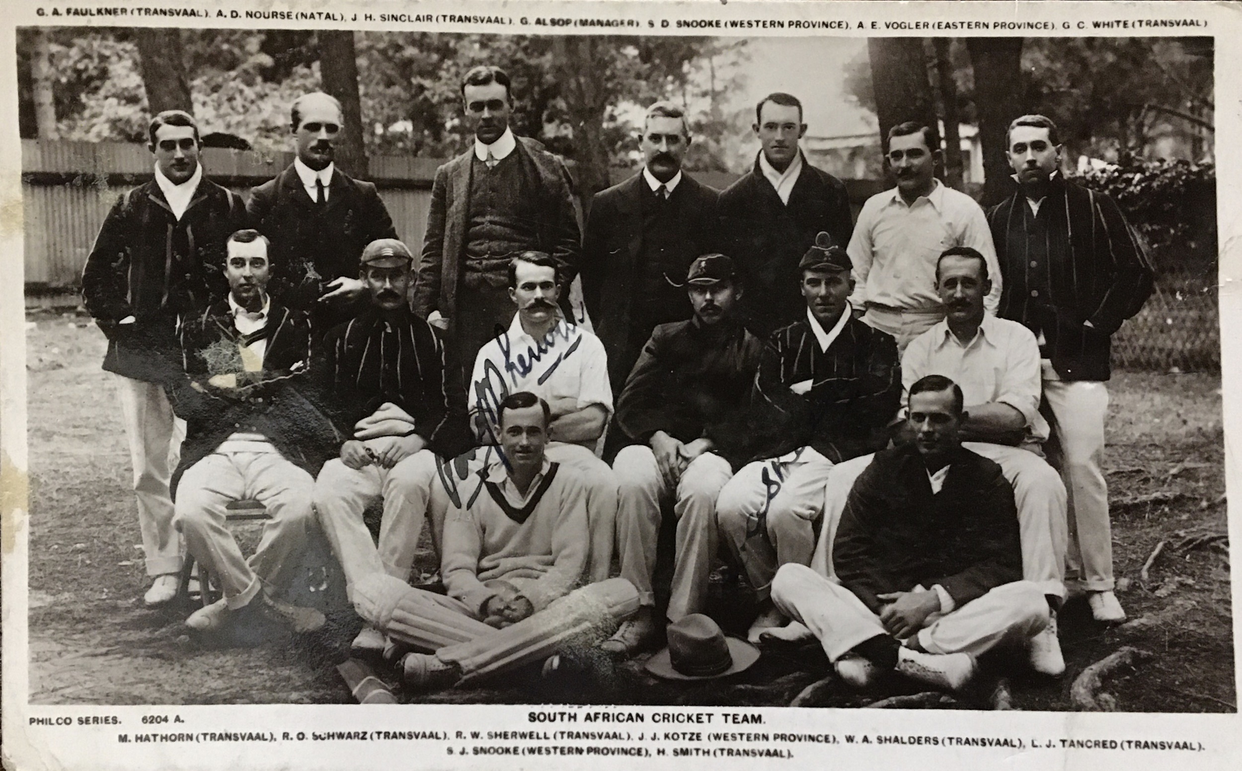 Lot 227 South Africa Cricket Team 1907. Vintage