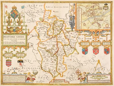 Lot 327 - Bedfordshire. Speed (John), Bedford Shire and the Situation of Bedford described, 1676