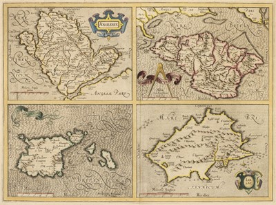 Lot 456 - British Islands. Mercator G. & Hondius J.). Anglesey, Garnesay, Jarsay, Wight Vectis.., circa 1620