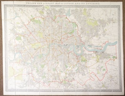Lot 366 - London. Philip (George), Philips New Library Map of London and its Environs, circa 1895