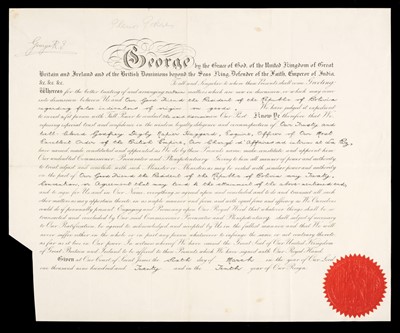 Lot 208 - George V (1865-1936). Document Signed, 1920