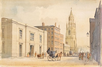 Lot 466 - Liverpool.  Watercolour of St. Nicholas's Church, circa 1870